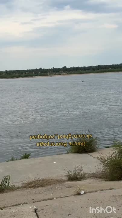 Нам пишут: Были сегодня на пляже Руднева, двое молодых людей на сапах решили переплыть Волгу, в тот момент плыла огромна... в Волжском, 20.07.2025 в 18:30
