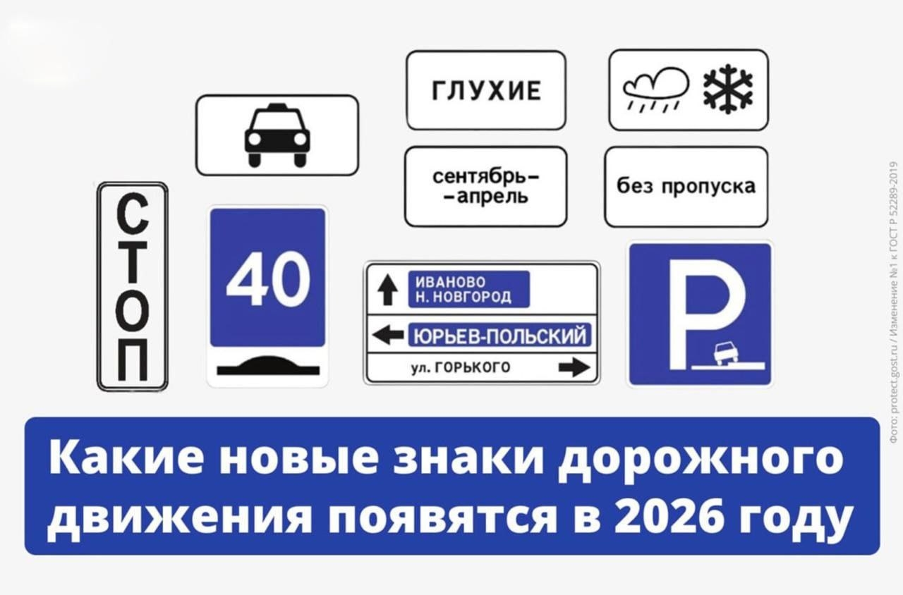 С 2026 года в России – 60+ новых дорожных знаков. в Волжском, 06.12.2025 в 20:30